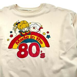 RAINBOW BRITE NEW Womens XXL Made In The 80’s Cream Sweatshirt Twink Sprite Cozy